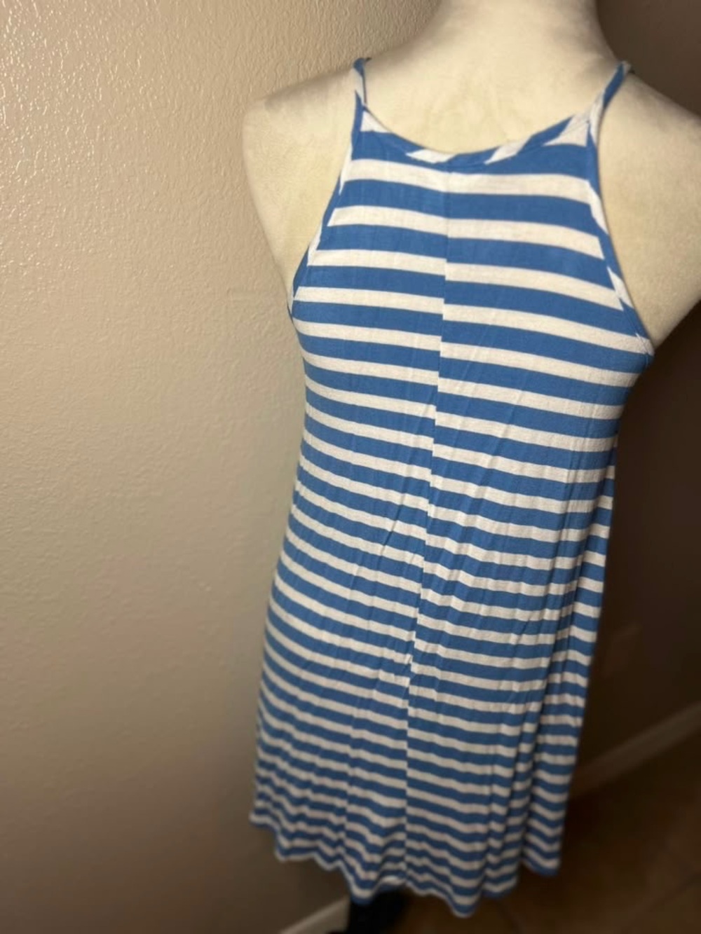 Blue and White Striped Sundress Size Small - Picture 3 of 12
